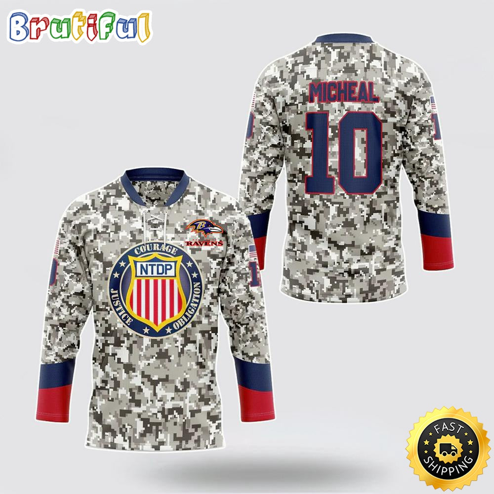 Personalized NFL Baltimore Ravens Hockey Jersey Veterans Nfl Hockey Jersey For Fans