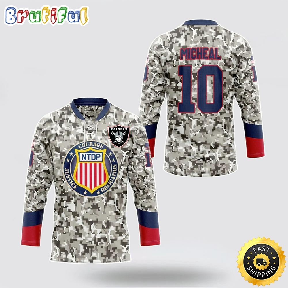 Personalized NFL Las Vegas Raiders Hockey Jersey Veterans Nfl Hockey Jersey For Fans