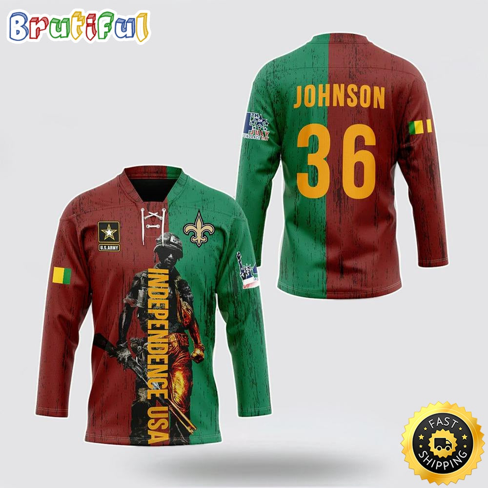 Personalized NFL New Orleans Saints Hockey Jersey Vietnam Veterans Day Nfl Hockey Jersey For Fans