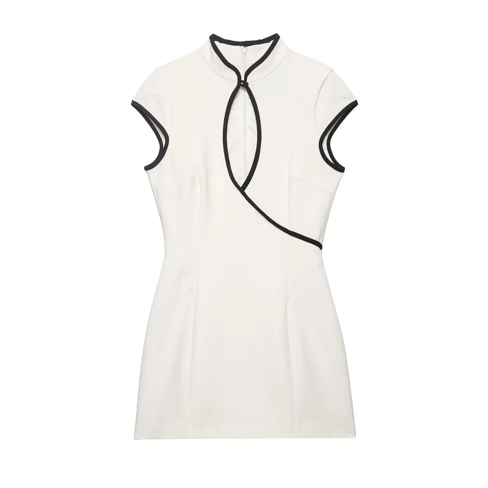 Sexy Slim Hollow Out Dress Women Contrast Sleeveless Waist-Closed Mini-Dresses Female 2026 Spring Summer Fashion Lady Robe