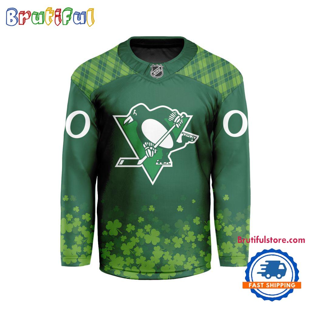 NHL Pittsburgh Penguins St.Patrick's Day New Design Hockey Jersey, NHL Patricks Day Jersey