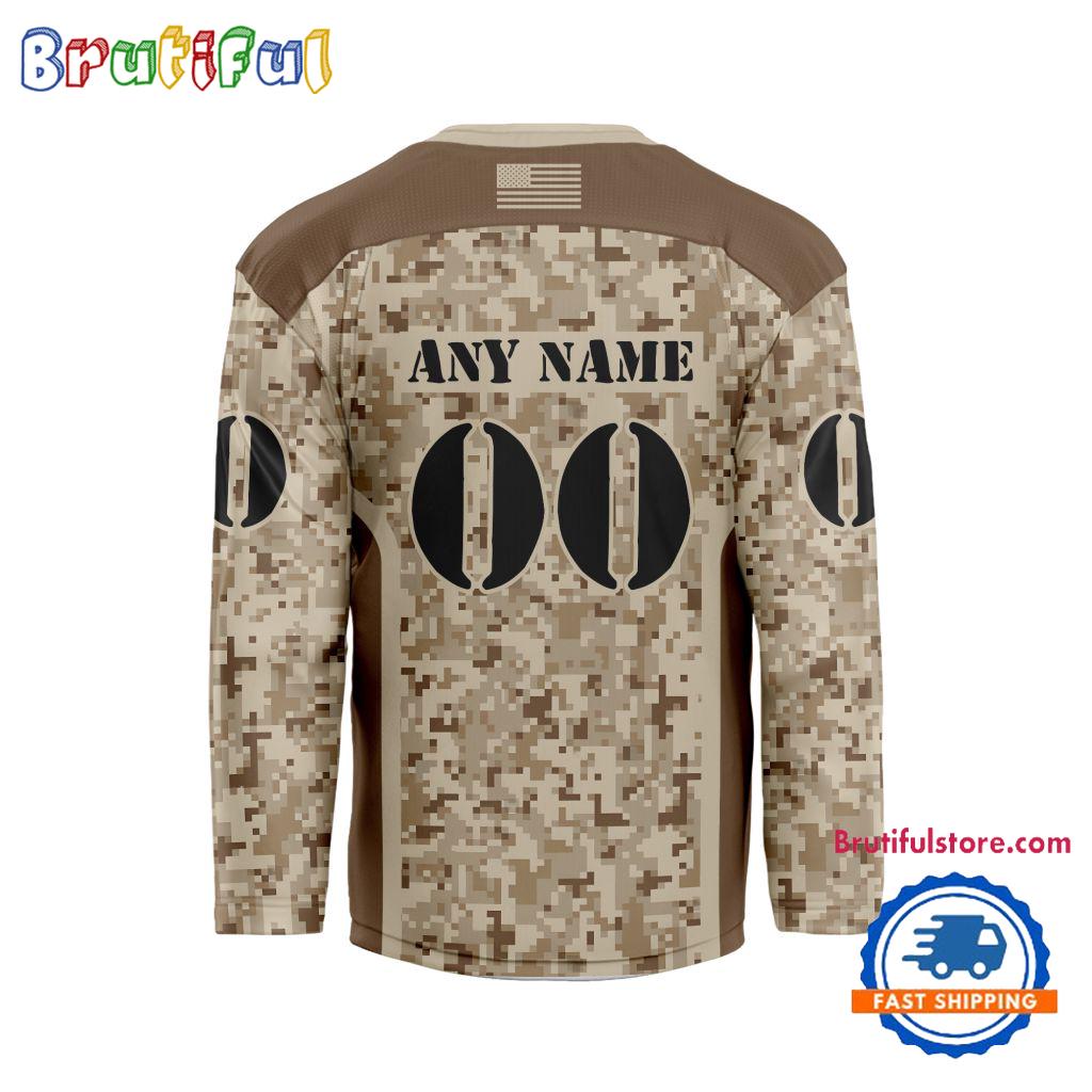 NHL Washington Capitals Special Veterans Military Desert Camouflage Design Hockey Jersey